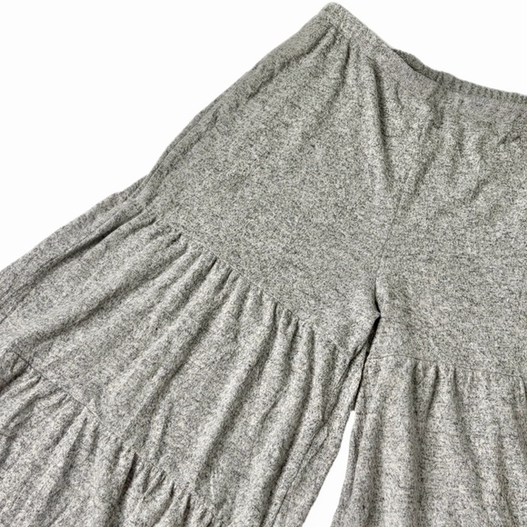 Fashion Nova Want To Cuddle Wide Leg Tiered Lounge Pants Heather Grey 1X - Picture 4 of 10